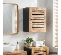 vidaXL Armoire Suspendue avec Porte Marron et Noir 38 x 33,5 x 48 cm, Meuble de Salle de Bain Moderne, Rangement Mural, Organisateur Compact, Design Pratique, Style Chic