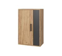 Vicco Armoire Suspendue Berno, Chêne doré/Anthracite, 50.1x78.4cm avec 2 Compartiments, adapté au Montage Mural pour Un Rangement Polyvalent