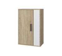 Vicco Armoire Suspendue Berno, Sonoma/Blanc, 50.1x78.4cm | avec 2 compartiments, adapté au montage mural pour un rangement polyvalent