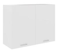 vidaXL Armoire Suspendue, Meuble de Cuisine Mural avec Étagère, Armoire de Rangement Salle à Manger Intérieur, Blanc Bois 801276