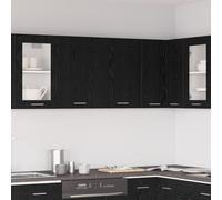 Armoire suspendue en chêne noir - Armoire de cuisine moderne en bois de chêne avec beaucoup d'espace de rangement et design élégant - 80 x 31 x 60 cm - Matériau du bois