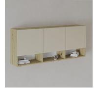 Armoire suspendue haaus Malmo 3 Portes Chêne Artisan/Argile 144 x 27 x 60 cm