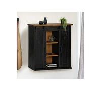 Armoire suspendue HALDEN 2 portes coulissantes noir pin