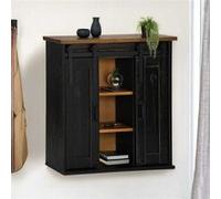 Armoire suspendue HALDEN 2 portes coulissantes noir pin