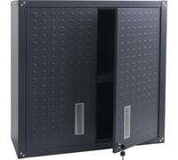 Armoire suspendue HWC-O52, armoire murale de stockage bibliothèque, verrouillable acier 77x77x31cm ~ gris foncé