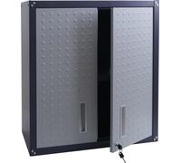 Armoire suspendue HWC-O52, armoire murale de stockage bibliothèque, verrouillable acier 77x77x31cm ~ gris clair/gris foncé