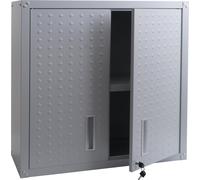 Armoire suspendue HWC-O52, armoire murale de stockage bibliothèque, verrouillable acier 77x77x31cm ~ gris clair