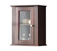 Armoire suspendue rétro en bois naturel avec façade en verre transparent, 46x57x25 cm
