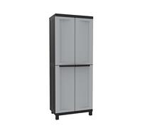 Terry - Twist Black 2680, Armoire à 2 portes Multifonction, 3 Étagères Intérieures Réglables, pour Intérieur et Extérieur Couvert, 68x39x170 cm