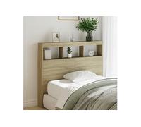 Armoire tête de lit avec LED chêne sonoma 120x17x102 cm