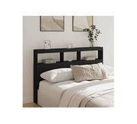 Vidaxl Armoire Tête De Lit Avec Led Noir 160x17x102 Cm Noir