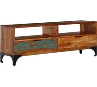 Armoire TV 118x35x45 cm Vieux bois massif