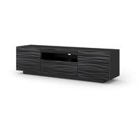Armoire TV AURA 150 cm SAHARA noir satiné - à suspendre ou à poser