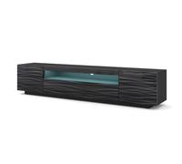 Armoire TV AURA 200 cm SAHARA + éclairage LED noir satiné à suspendre ou à poser