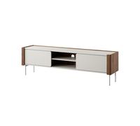 Armoire TV avec 2 portes & 4 étagères - Noyer/Cachemire - Armoire basse TV moderne - 180 x 52,4 x 39,5 cm