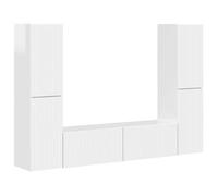 Armoire TV - BEST-HOME - 3 pcs - Blanc brillant - Meuble de Salon 3_1125122
