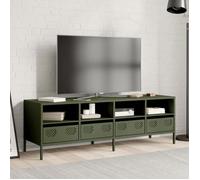 Armoire TV - CLOUD - Meuble séjour - vert olive 135x39x43,5 cm acier laminé à froid ll2256
