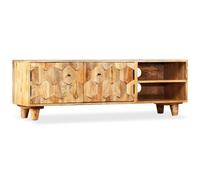 Armoire TV en bois massif de manguier 118x35x40 cm