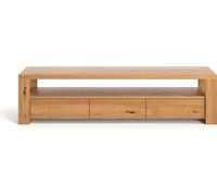Armoire TV Harmony en bois massif, 220 cm, Chêne, Moderne