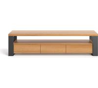 Armoire TV Horizon en bois massif 220 cm, Chêne, Scandinave