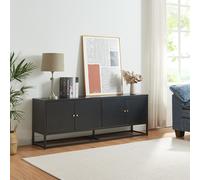 Armoire TV 'Janakkala' avec 4 portes acier 153 x 35 x 55 cm noir