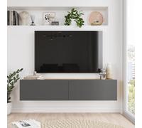 Armoire TV Lapinlahti 140x31.5x29.5cm couleur bois et anthracite