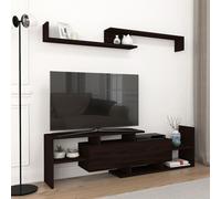 Armoire TV 'Liksefte' avec étagère murale TV Lowboard 154 x 28 x 42 cm avec espace de rangement Noir
