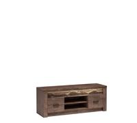 Armoire TV moderne Indianapolis I-9 en bois de frêne foncé avec éclairage LED
