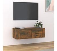 Armoire TV suspendue Chêne fumé 80x36x25 cm Bois d ingénierie ch G