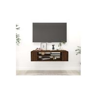 vidaXL Armoire TV Suspendue, Support Télé avec Compartiments, Meuble de Rangement Mural Salon Salle de Séjour, Chêne Marron Bois d'Ingénierie