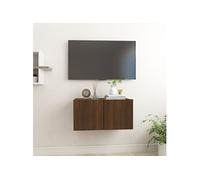 Vidaxl Armoire Tv Suspendue Chêne Marron 60x30x30 Cm Bois D'ingénierie Marron