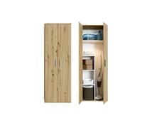 Armoire utilitaire 60 cm | Blanc | Armoire de rangement pour aspirateurs, serpillières & produits d'entretien | 176 cm de haut - Panneau stratifié 16 mm, Mattes - Artisan