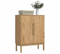 Armoire Vaisselier Durable - Marron - Buffet de cuisine - avec Rangement - FLORO Cire marron 70x30x70,5cm - Bois de Pin Massif LH584