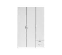 Armoire VARIA Décor 3 portes 2 tiroirs L 120 H 185 P 51 cm Blanc