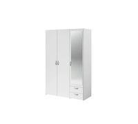 Armoire VARIA Décor 3 portes battantes miroir 2 tiroirs L 120 H 185 P 51 cm