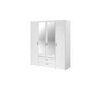 Armoire VARIA Décor 4 portes battantes 2 miroirs 2 tiroirs L 160 H 185 P 51 c G