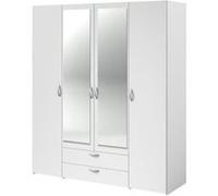 Armoire VARIA Décor 4 portes battantes 2 miroirs 2 tiroirs L 160 H 185 P 51 c G