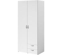 - Armoire VARIA - Décor blanc - 2 portes battantes + 2 tiroirs