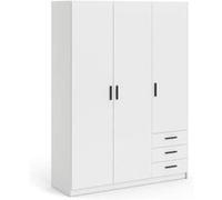 Armoire VEGA - Décor Blanc mat - 3 portes + 3 tiroirs - L 147 x P 49,6 x H 200,4 cm - TVILUM Blanc mat G