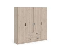 PKline Spell Armoire en hickory 4 portes 3 tiroirs 183 cm