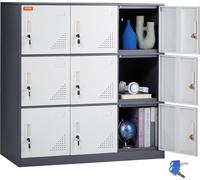Armoire vestiaire à casiers, armoire de rangement à 9 portes, armoire vestiaire à 9 compartiments, casier pour objets de valeur, capacité de charge de 30 kg, casier de bureau pour le bureau, la maison
