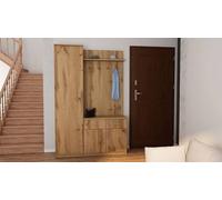 Armoire vestiaire avec banc 130 cm, Dąb Wotan, ferrures Premium