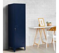 IDMarket - Armoire vestiaire Ester 1 Porte métal Bleu foncé Design Industriel