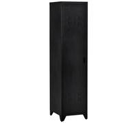 Armoire Vestiaire Métal Design Industriel - Barre Penderie, 3 Étagères - Dim. 43l X 50l X 180h Cm - Métal Noir Noir
