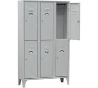 Armoire Vestiaire Multicases 3 Colonnes 6 Cases - L2G - Acier900Battante inox G