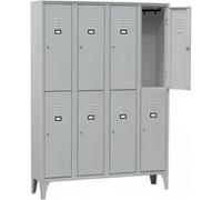 Armoire Vestiaire Multicases 4 Colonnes 8 Cases - L2G - Acier1200Battante inox G