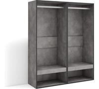 Armoire Vestiaire ouvert, 120x35x145 cm, Chambre à coucher, Vêtement, Dressing, Ciment