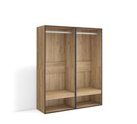 Armoire Vestiaire ouvert, Armoire de Rangement Ouverte, 120x35x145 cm, Chambre à coucher, pièce, Chêne, RF3495