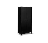 IDMarket - Armoire vestiaire penderie ESTER 2 portes métal noir design industriel