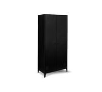 IDMarket Armoire vestiaire penderie ESTER – 2 portes métal noir design industriel